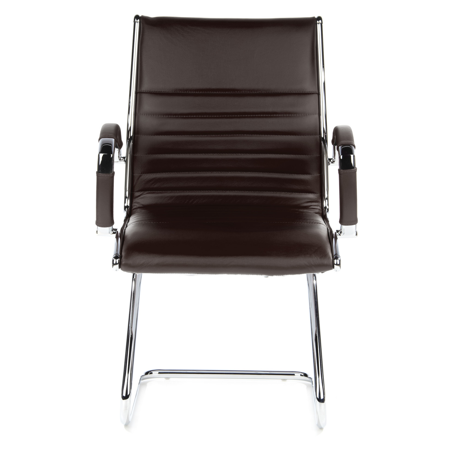 Hjh Office Parma V Konferenzstuhl Freischwinger Stuhl Leder Braun Chrom747 B-Ware von hjh OFFICE
