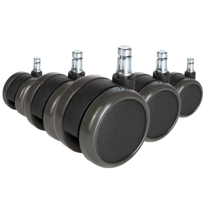 Hjh Office Rollen Doppelrollen Stuhlrollen Hartböden 10mm 65mm Schwarz 5er B-Ware von hjh OFFICE