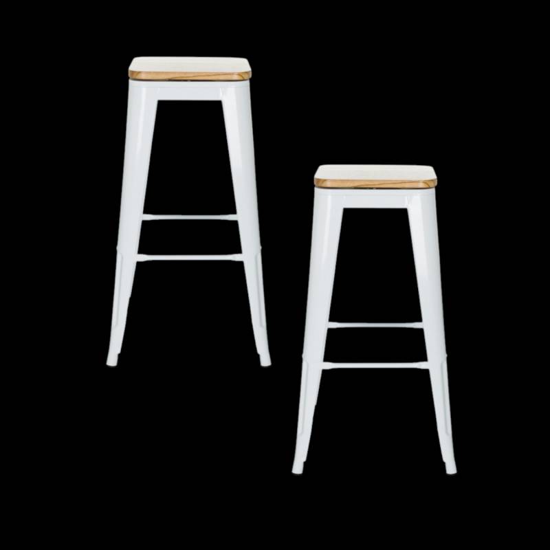 Hjh Office Vantaggio High Ws Metallic Weiß Sitz Echtholz Drehbar 2 Stück B-Ware von hjh OFFICE