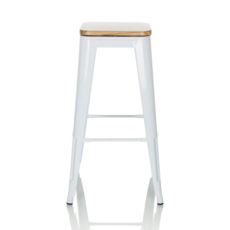 Hjh Office Vantaggio High Ws Metallic Weiß Sitz Echtholz Drehbar Barhocker B-Ware von hjh OFFICE