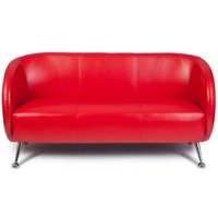 Hjh Office - gebraucht] Loungesofa Clubsofa 3 Sitzer Kunstleder Rot Sitzpolsterung B-Ware von hjh OFFICE