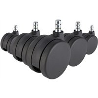 Gebraucht] Hjh Office Teppichrollen Rollen Büro Stuhlrollen 5er Schwarz 11mm Teppich132 B-Ware von hjh OFFICE