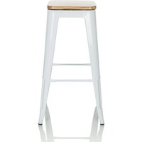 Gebraucht] Hjh Office Vantaggio High Ws Metallic Weiß Sitz Echtholz Drehbar Barhocker B-Ware von hjh OFFICE