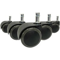 Hjh Office - neuwertig] Hartbodenrollen Stuhlrollen Büro Rollen 10mm 50mm Schwarz 5er B-Ware von hjh OFFICE