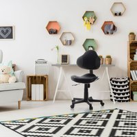 Kinderdrehstuhl GTI-2 Stoff Schwarz/Grau höhenverstellbarer ergonomischer Kinderstuhl von hjh OFFICE