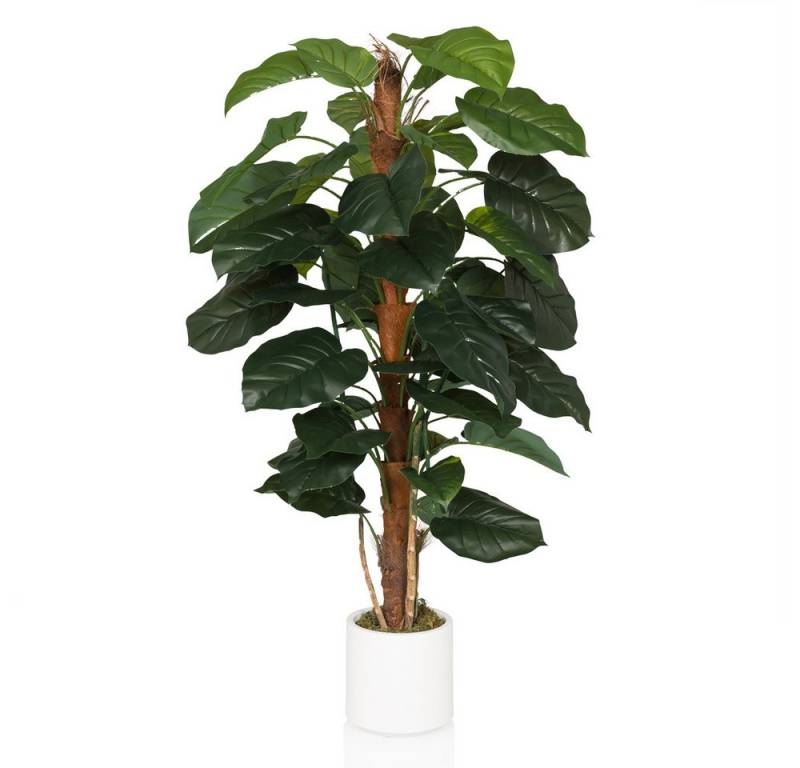 Kunstpflanze Kunstpflanze EPIPREMNUM Kunststoff Efeu, hjh OFFICE, Höhe 155.0 cm, Künstliche Pflanze Zimmerpflanze Efeutute im weißen Kunststoff-Topf von hjh OFFICE