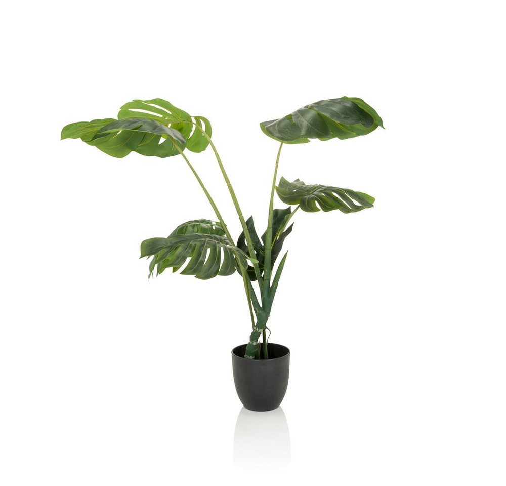 Kunstpflanze Kunstpflanze MONSTERA Kunststoff Monstera, hjh OFFICE, Höhe 100.0 cm, Pflanze im Kunststoff-Topf von hjh OFFICE