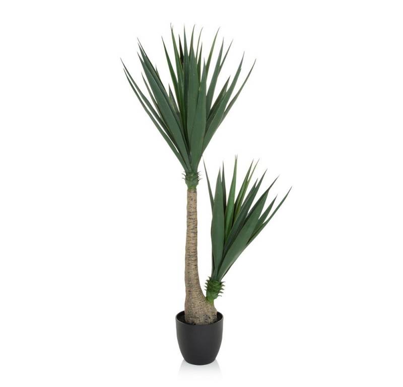 Kunstpflanze Kunstpflanze YUCCA Kunststoff Yucca, hjh OFFICE, Höhe 135.0 cm, Künstliche Pflanze Kunstpalme Palmlilie im Kunststoff-Topf Kunstbaum von hjh OFFICE