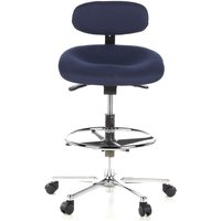 [NEUWERTIG] Hjh Office Hocker Drehhocker Arbeitsstuhl Work Mf Stoff Blau Chrom Teppichböden B-Ware von hjh OFFICE