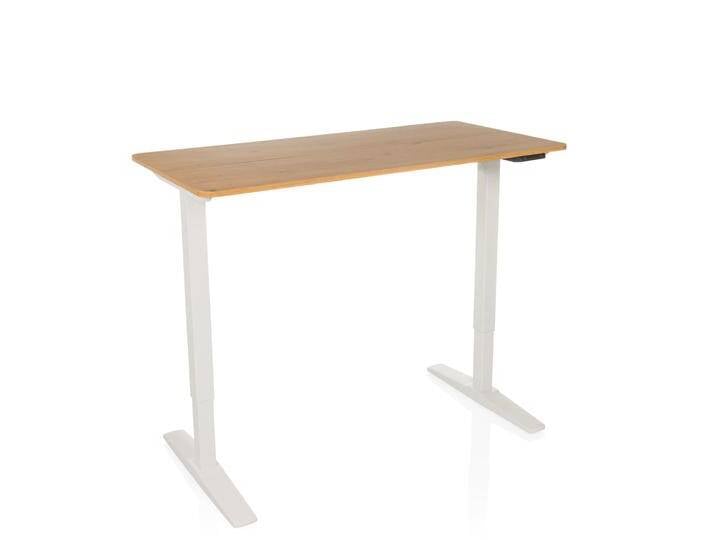 STAND BASIC 120x60 - Elektrisch höhenverstellbarer Schreibtisch Weiß/Eiche STAND BASIC 120x60 - Elektrisch höhenverstellbarer Schreibtisch Weiß/Eiche von hjh-OFFICE