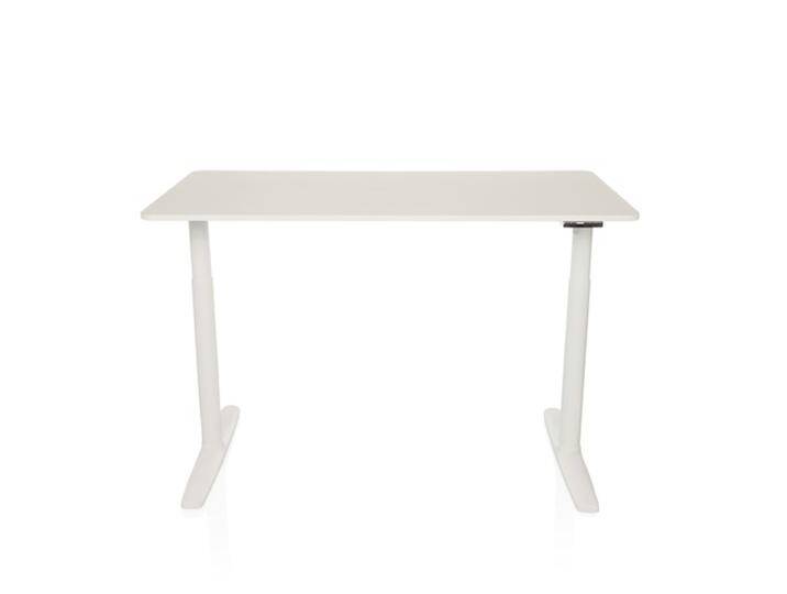 STAND PRO 140x70 - Elektrisch höhenverstellbarer Schreibtisch Weiß von hjh-OFFICE