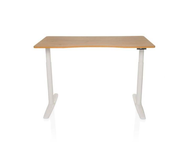 STAND PRO R 140x70 - Elektrisch höhenverstellbarer Schreibtisch Eiche von hjh-OFFICE