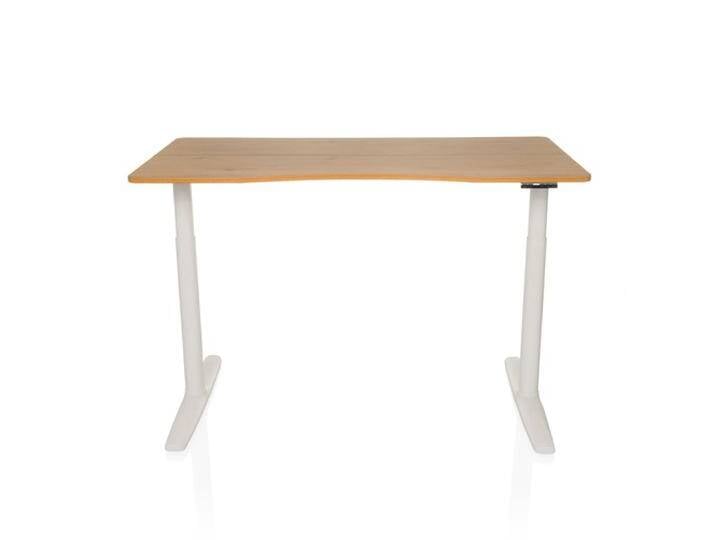 STAND PRO R 140x70 - Elektrisch höhenverstellbarer Schreibtisch Eiche von hjh-OFFICE