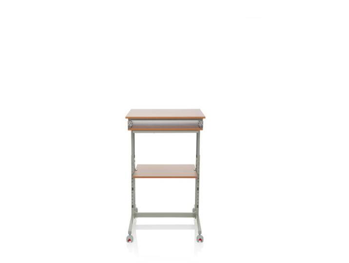 WORKSTATION 60x50 - Stehschreibtisch Buche / Grau von hjh-OFFICE