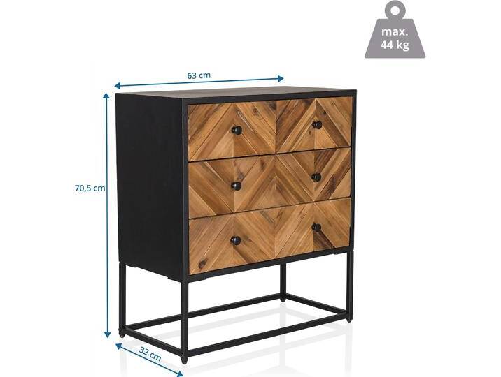 hjh LIVING, Kommode + Sideboard, Santjago Black Sun L von hjh-OFFICE