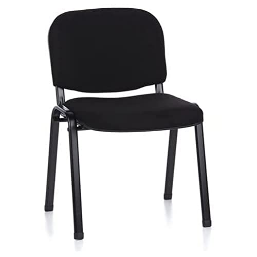 hjh OFFICE 4er Set Besucherstuhl stapelbar XT 600 Konferenzstuhl Stapelstuhl gepolstert, Metallgestell, Stoffbezug Schwarz 704500 von hjh OFFICE