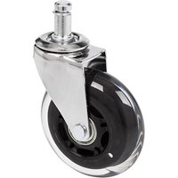 hjh OFFICE 5x Hartbodenrollen ROLO SKATE 11 mm / 75 mm Büro-Stuhl-Rollen Chrom transparent (5er Pack) von hjh OFFICE