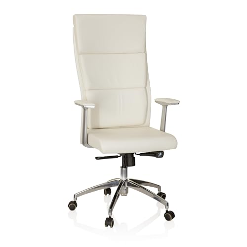 hjh OFFICE 600410 Chefsessel Monza 20 Leder Weiß Bürostuhl gepolstert, hohe ergonomische Rückenlehne hjh OFFICE 600410 Chefsessel Monza 20 Leder Weiß Bürostuhl gepolstert, hohe ergonomische Rückenlehne von hjh OFFICE