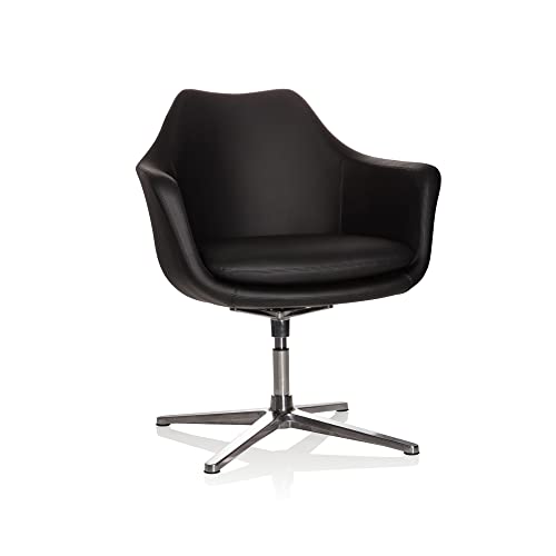 hjh OFFICE 600987 Lounge Sessel Artemia Kunstleder Schwarz Drehsessel im eleganten Design von hjh OFFICE