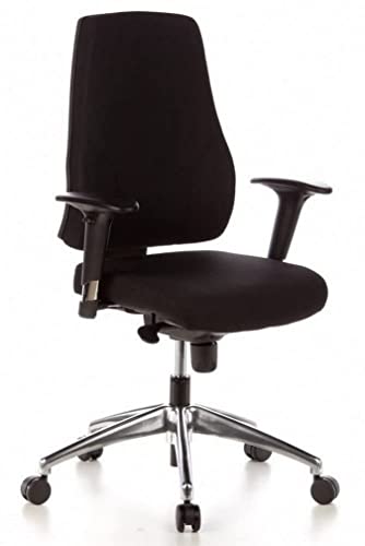 hjh OFFICE 608000 Profi Bürostuhl PRO-TEC 200 Stoff Schwarz Drehstuhl ergonomisch, Arm- & Rückenlehne höhenverstellbar von hjh OFFICE