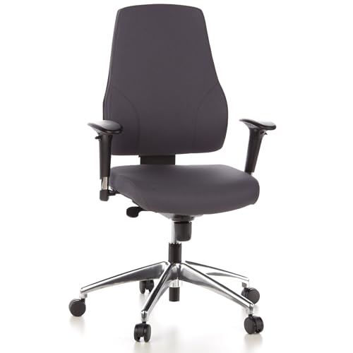 hjh OFFICE 608030 Profi Bürostuhl PRO-TEC 200 Stoff Grau Drehstuhl ergonomisch, Arm- & Rückenlehne höhenverstellbar von hjh OFFICE