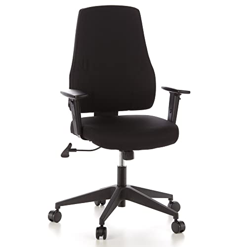 hjh OFFICE 608100 Bürostuhl PRO-TEC 100 Stoff Schwarz Drehstuhl ergonomisch mit Verstellbarer Arm- & Rückenlehne von hjh OFFICE