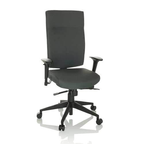 hjh OFFICE 608530 Profi Bürodrehstuhl PRO-TEC 300 Stoff Grau Bürosessel ergonomisch, hohe Rückenlehne, Armlehne verstellbar von hjh OFFICE