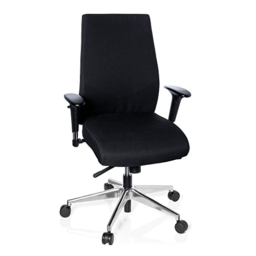 hjh OFFICE 608700 Profi Bürostuhl PRO-TEC 250 Stoff Schwarz Drehstuhl ergonomisch, Sitztiefe & Armlehnen verstellbar von hjh OFFICE