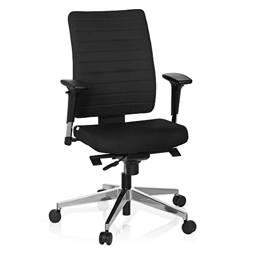 hjh OFFICE 608814 Bürostuhl PRO-TEC 350 Stoff Schwarz Bürodrehstuhl ergonomisch, Rückenlehne & Armlehnen verstellbar von hjh OFFICE