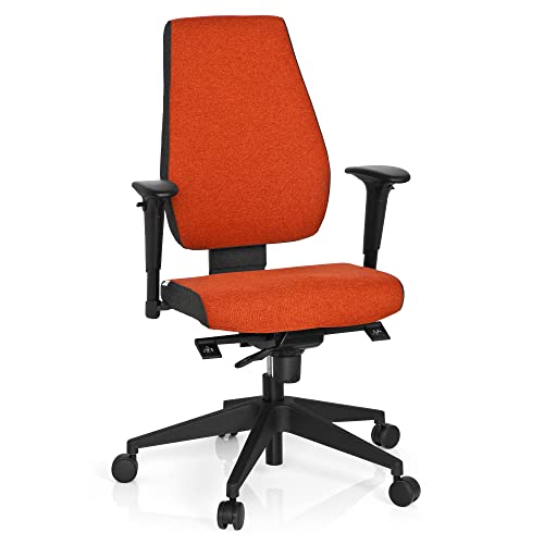 hjh OFFICE 608818 Profi Bürostuhl PRO-TEC 500 Stoff Rot Drehstuhl ergonomisch, Rückenlehne & Armlehnen höhenverstellbar von hjh OFFICE
