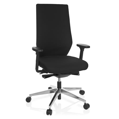 hjh OFFICE 608841 Profi Bürostuhl PRO-TEC 700 Stoff Schwarz Drehstuhl ergonomisch, Sitztiefe & Armlehnen verstellbar von hjh OFFICE