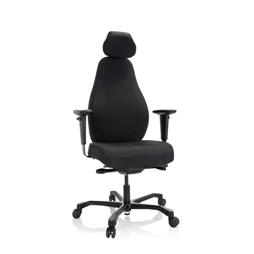 hjh OFFICE 608917 Profi Chefsessel RESISTIO XXL Stoff Bürostuhl ergonomisch, bis 200-kg belastbar, 24h Einsatz, Schwarz hjh OFFICE 608917 Profi Chefsessel RESISTIO XXL Stoff Bürostuhl ergonomisch, bis 200-kg belastbar, 24h Einsatz, Schwarz von hjh OFFICE
