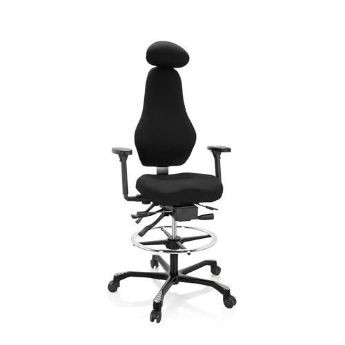 hjh OFFICE 608993 XXL Arbeitsstuhl RESISTIO Work ergonomischer Bürostuhl mit Ring-Fußstütze, Schwarz hjh OFFICE 608993 XXL Arbeitsstuhl RESISTIO Work ergonomischer Bürostuhl mit Ring-Fußstütze, Schwarz von hjh OFFICE