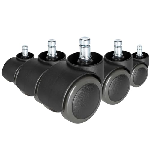 hjh OFFICE 619030 5x Bürostuhl-Rollen 10mm x 50mm Hartboden ROLO FREE Stuhlrollen Hartbodenrollen für harte Böden, ungebremst hjh OFFICE 619030 5x Bürostuhl-Rollen 10mm x 50mm Hartboden ROLO FREE Stuhlrollen Hartbodenrollen für harte Böden, ungebremst von hjh OFFICE