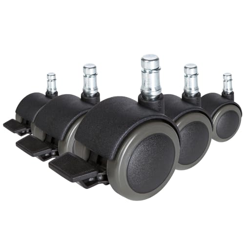 hjh OFFICE 619034 5X Hartbodenrollen mit Feststellbremse 11mm / 50mm Stuhlrollen Bürostuhl für Harte Böden hjh OFFICE 619034 5X Hartbodenrollen mit Feststellbremse 11mm / 50mm Stuhlrollen Bürostuhl für Harte Böden von hjh OFFICE