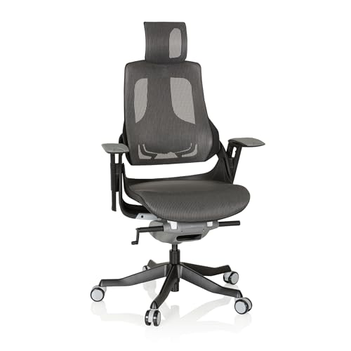 hjh OFFICE 640350 Profi Bürostuhl SPEKTRE Netz Schwarz/Grau ergonomischer Drehstuhl mit Verstellbarer Rückenlehne von hjh OFFICE