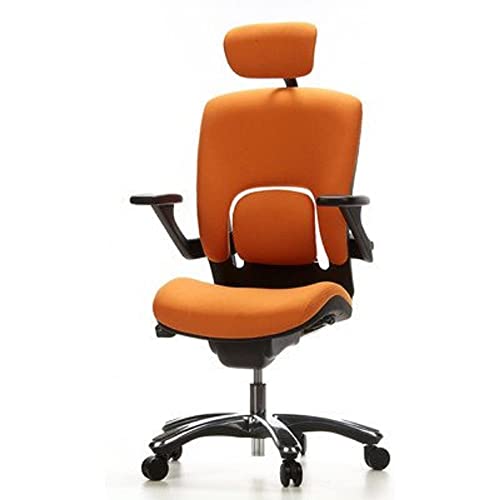 hjh OFFICE 652030 High End Bürostuhl Vapor LUX Stoff Orange Ergonomischer Drehstuhl mit Flexibler Lendenwirbelstütze von hjh OFFICE