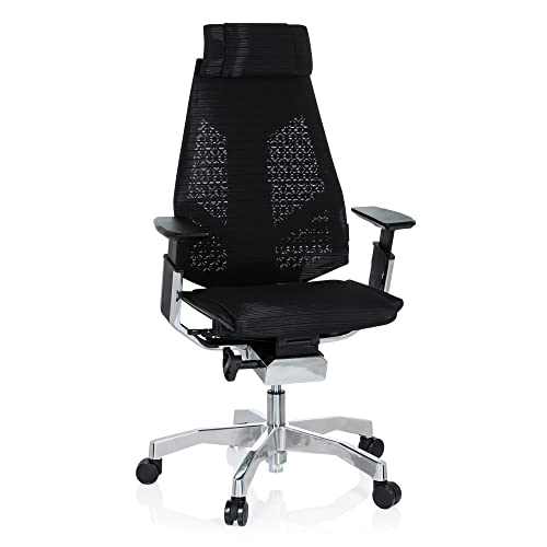 hjh OFFICE 652602 High End Bürostuhl GENIDIA PRO Netzstoff Schwarz Bürosessel ergonomisch, individuell einstellbar von hjh OFFICE