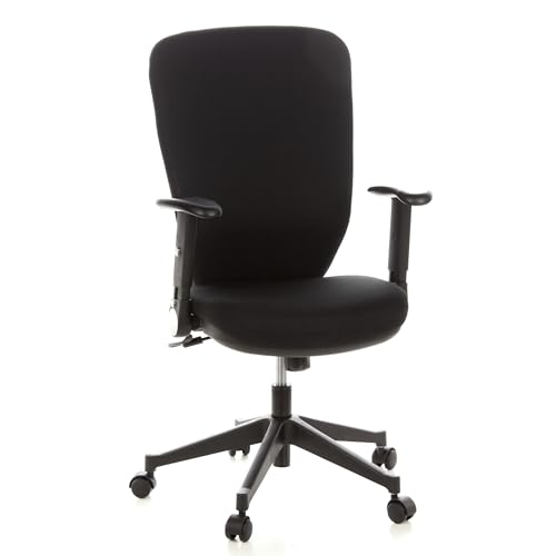 hjh OFFICE 653630 Profi Bürostuhl Traffic 30 hohe ergonomisch geformte Rückenlehne, Armlehnen, Stoff/Schwarz von hjh OFFICE