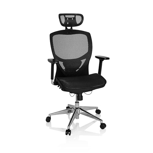 hjh OFFICE 657000 Profi Bürostuhl Venus ONE Netzstoff Schwarz ergonomischer Drehstuhl, Rückenlehne höhenverstellbar von hjh OFFICE