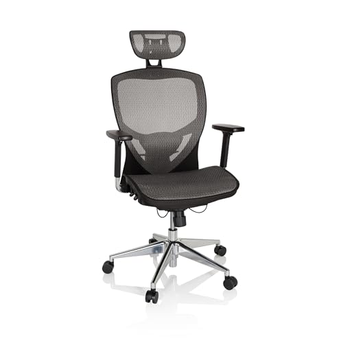 hjh OFFICE 657030 Profi Bürostuhl Venus ONE Netzstoff Schwarz/Grau ergonomischer Drehstuhl, Rückenlehne höhenverstellbar von hjh OFFICE