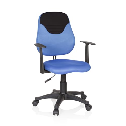 hjh OFFICE 670935 Kinder- und Jugenddrehstuhl KIDDY Style Stoff Blau/Schwarz Drehstuhl Kind mitwachsend von hjh OFFICE
