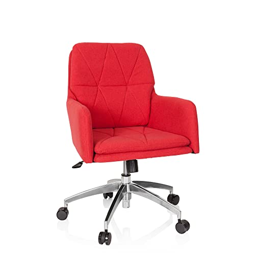 hjh OFFICE 670949 Home-Office Sessel Shake 350 Stoff Rot moderner Drehsessel mit Rollen, höhenverstellbar von hjh OFFICE