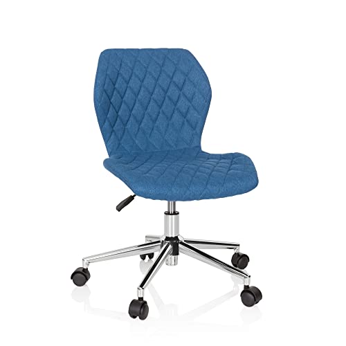 hjh OFFICE 670952 Kinder- und Jugendstuhl Joy II Stoff Blau Schreibtischsessel mit Rollen, mitwachsend von hjh OFFICE