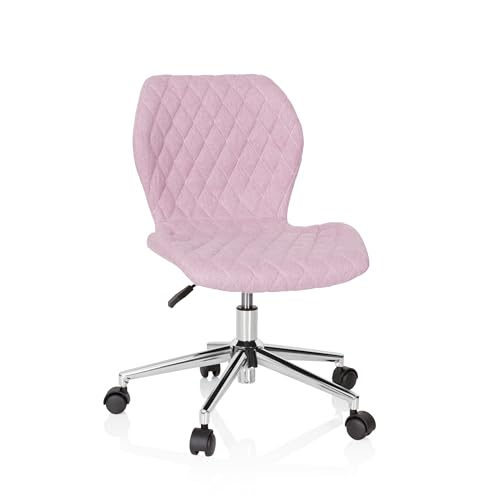 hjh OFFICE 670953 Kinder- und Jugendstuhl Joy II Stoff Rosa Schreibtischsessel mit Rollen, mitwachsend von hjh OFFICE