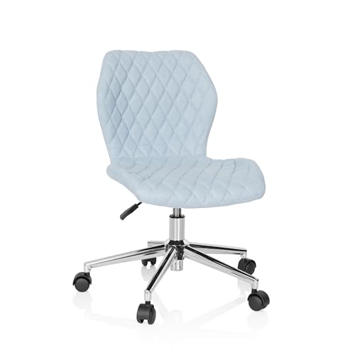 hjh OFFICE 670955 Kinder- und Jugendstuhl Joy II Stoff Hellblau Schreibtischsessel mit Rollen, mitwachsend von hjh OFFICE