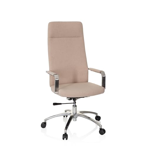 hjh OFFICE 670976 Bürosessel SARANTO Plus I Stoff Beige moderner Bürostuhl mit hoher Rückenlehne von hjh OFFICE