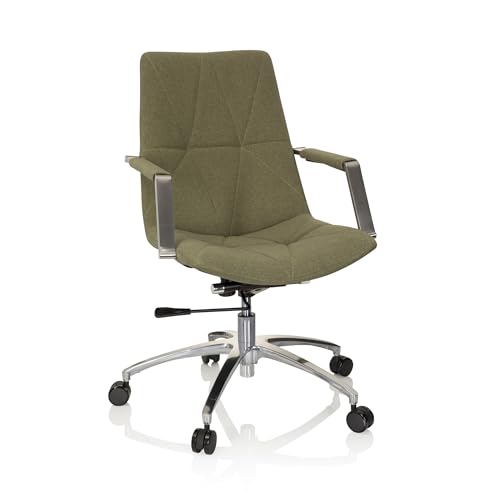 hjh OFFICE 670986 Drehstuhl SARANTO II Stoff Khaki moderner Sessel im Retro-Look mit Rollen, höhenverstellbar hjh OFFICE 670986 Drehstuhl SARANTO II Stoff Khaki moderner Sessel im Retro-Look mit Rollen, höhenverstellbar von hjh OFFICE