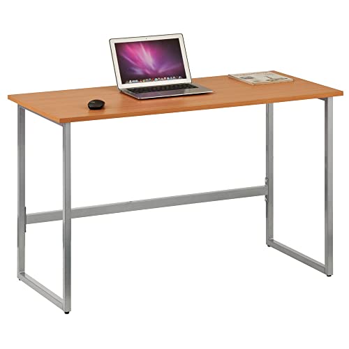 hjh OFFICE 674250 Schreibtisch WORKSPACE Light Buche/Silber schmaler Computertisch mit Stahl-Gestell 76 x 120 x 60 cm von hjh OFFICE