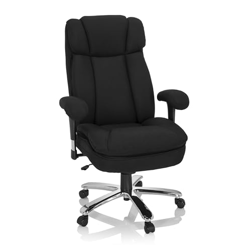 hjh OFFICE Bürostuhl gepolstert Builder XXL I Stoff Chefsessel bis 180kg belastbar, hohe Rückenlehne, Schwarz 691013 hjh OFFICE Bürostuhl gepolstert Builder XXL I Stoff Chefsessel bis 180kg belastbar, hohe Rückenlehne, Schwarz 691013 von hjh OFFICE